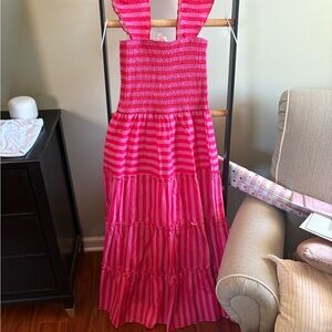 So Me Pink Striped Maxi Dress
